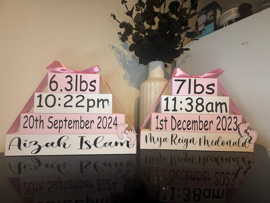 Baby Birth Details Stacking Block